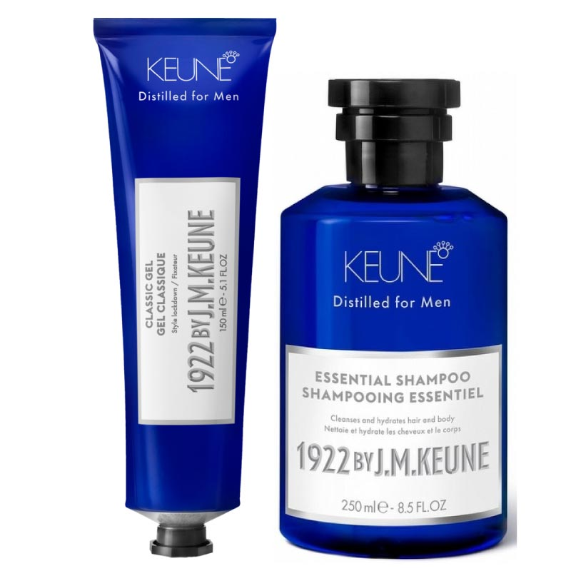 KEUNE ESSENTIAL HAIR MAN SHAMPOO + CLASSIC GEL